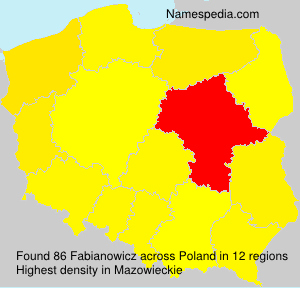 Surname Fabianowicz in Poland