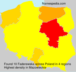 Surname Faderewska in Poland