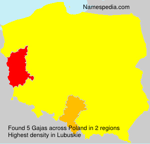 Surname Gajas in Poland