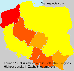 Surname Galiszkiewicz in Poland