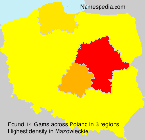 Surname Gams in Poland
