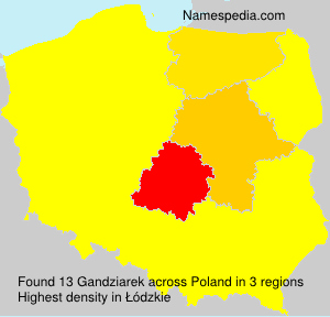 Surname Gandziarek in Poland