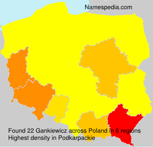 Surname Gankiewicz in Poland