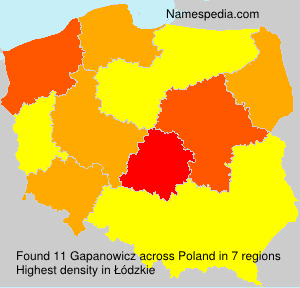 Surname Gapanowicz in Poland