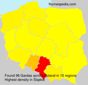 Surname Gardas in Poland