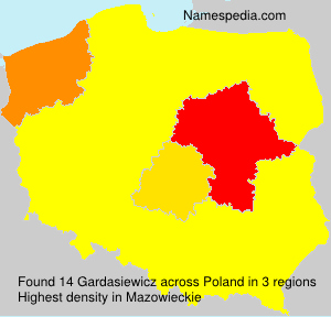 Surname Gardasiewicz in Poland