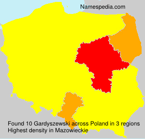 Surname Gardyszewski in Poland