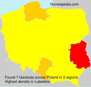 Surname Gardzala in Poland