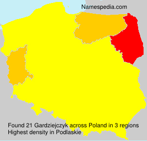 Surname Gardziejczyk in Poland