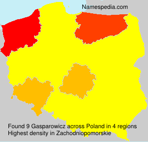 Surname Gasparowicz in Poland