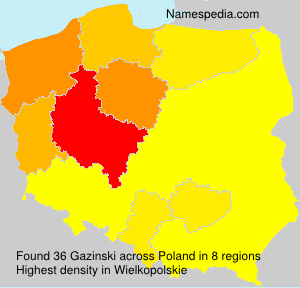 Surname Gazinski in Poland