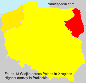 Surname Gilejko in Poland
