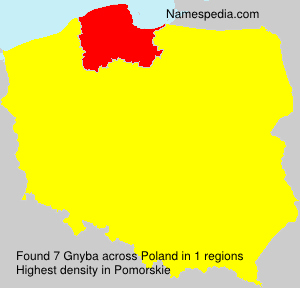 Surname Gnyba in Poland