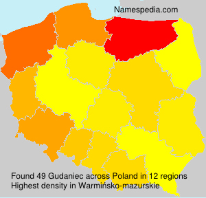 Surname Gudaniec in Poland