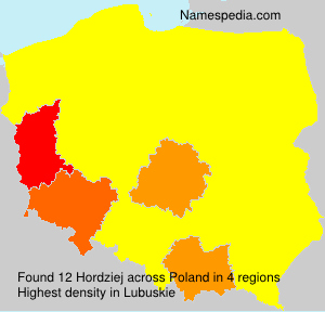 Surname Hordziej in Poland