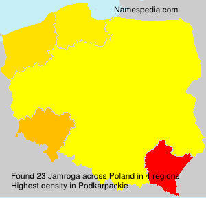 Surname Jamroga in Poland