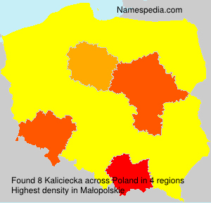 Surname Kaliciecka in Poland