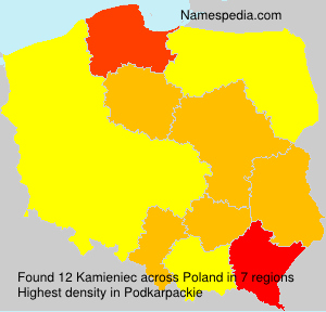 Surname Kamieniec in Poland