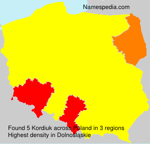Surname Kordiuk in Poland