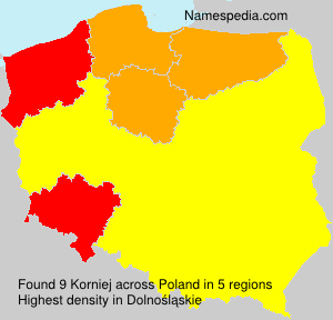 Surname Korniej in Poland