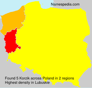 Surname Korzik in Poland