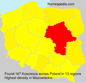 Surname Kosciesza in Poland