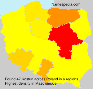 Surname Kostun in Poland