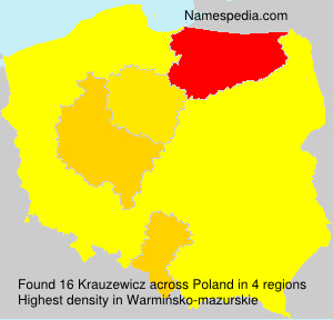 Surname Krauzewicz in Poland