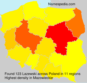 Surname Lazewski in Poland