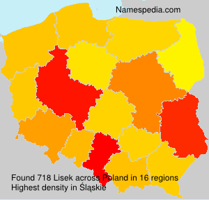 Surname Lisek in Poland