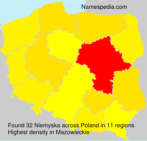 Surname Niemyska in Poland