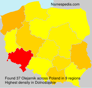 Surname Olejarnik in Poland
