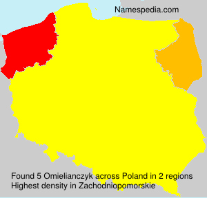 Surname Omielianczyk in Poland