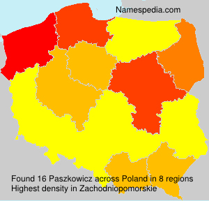 Surname Paszkowicz in Poland