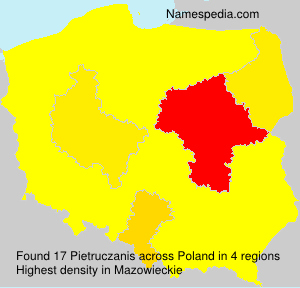 Surname Pietruczanis in Poland