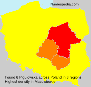 Surname Pigulowska in Poland