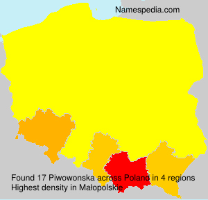Surname Piwowonska in Poland
