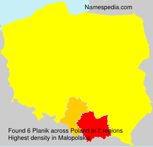 Surname Planik in Poland