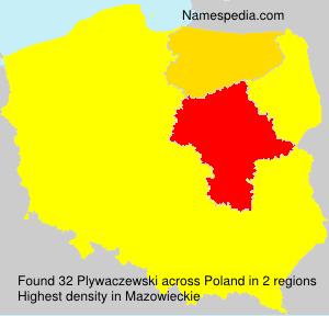 Surname Plywaczewski in Poland