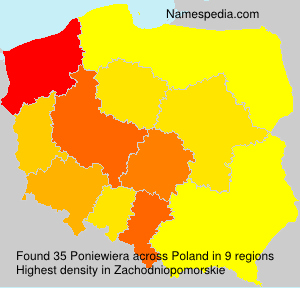 Surname Poniewiera in Poland