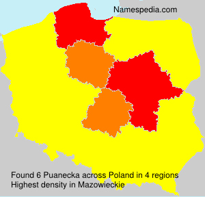 Surname Puanecka in Poland