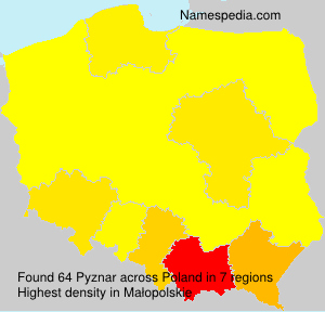 Surname Pyznar in Poland