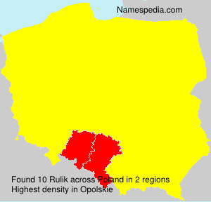Surname Rulik in Poland