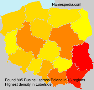 Surname Rusinek in Poland