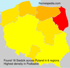 Surname Siedzik in Poland