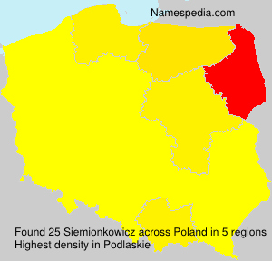 Surname Siemionkowicz in Poland