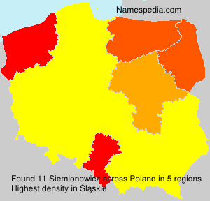 Surname Siemionowicz in Poland