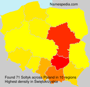 Surname Soltyk in Poland