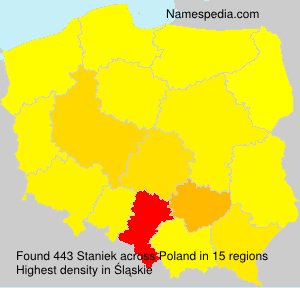 Surname Staniek in Poland