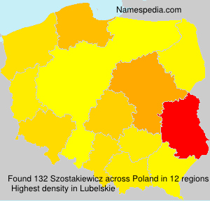 Surname Szostakiewicz in Poland
